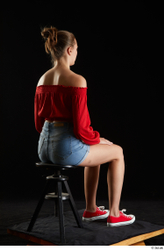 Woman White Slim Female Studio Poses